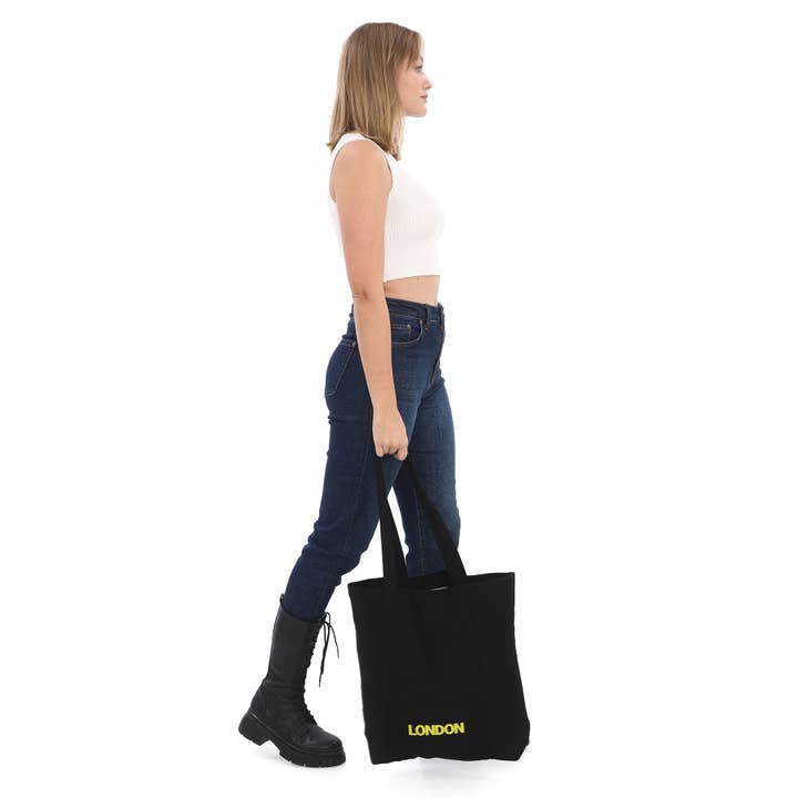 thetotebagie – wholesale Tote bag – Women's – Black Cotton Tote Bag | Large Eco-Friendly Shopper bag3