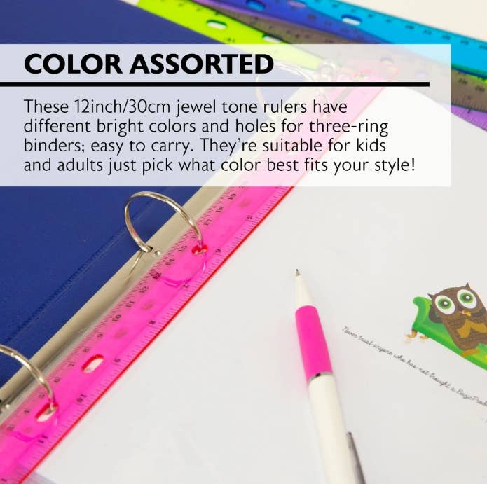 USA HomeMax – wholesale Crayons – Child & baby – 12" (30cm) Jewel Tones Color Ruler3