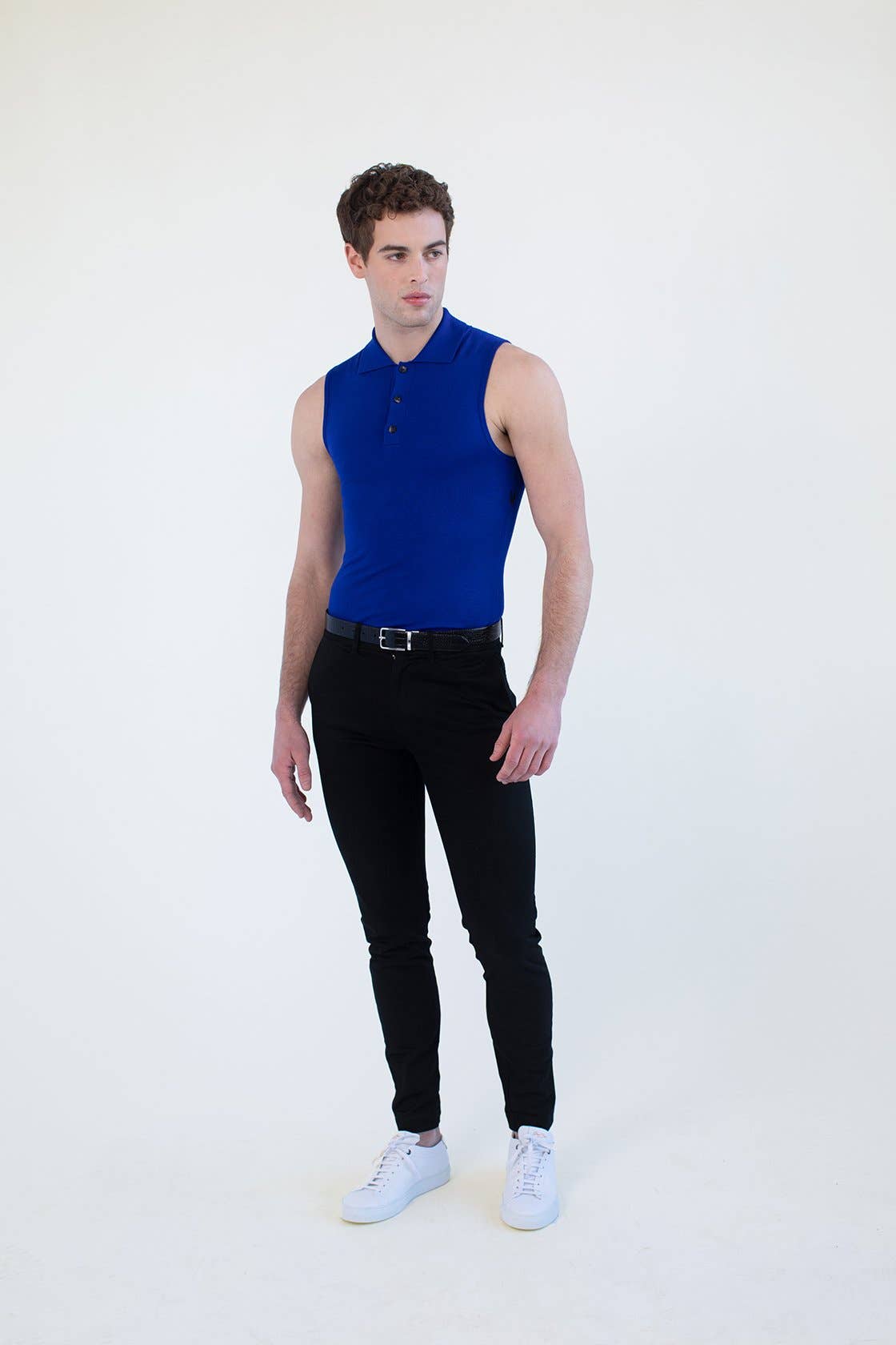 Blue Polo Knit Tank for wholesale on Faire5