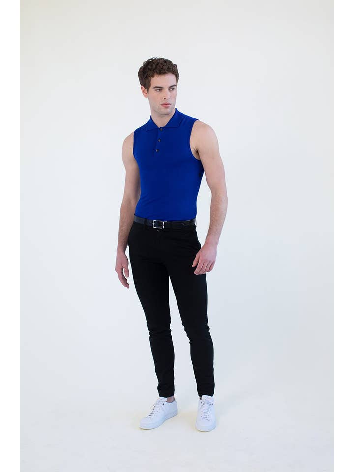 Blue Polo Knit Tank for wholesale on Faire5