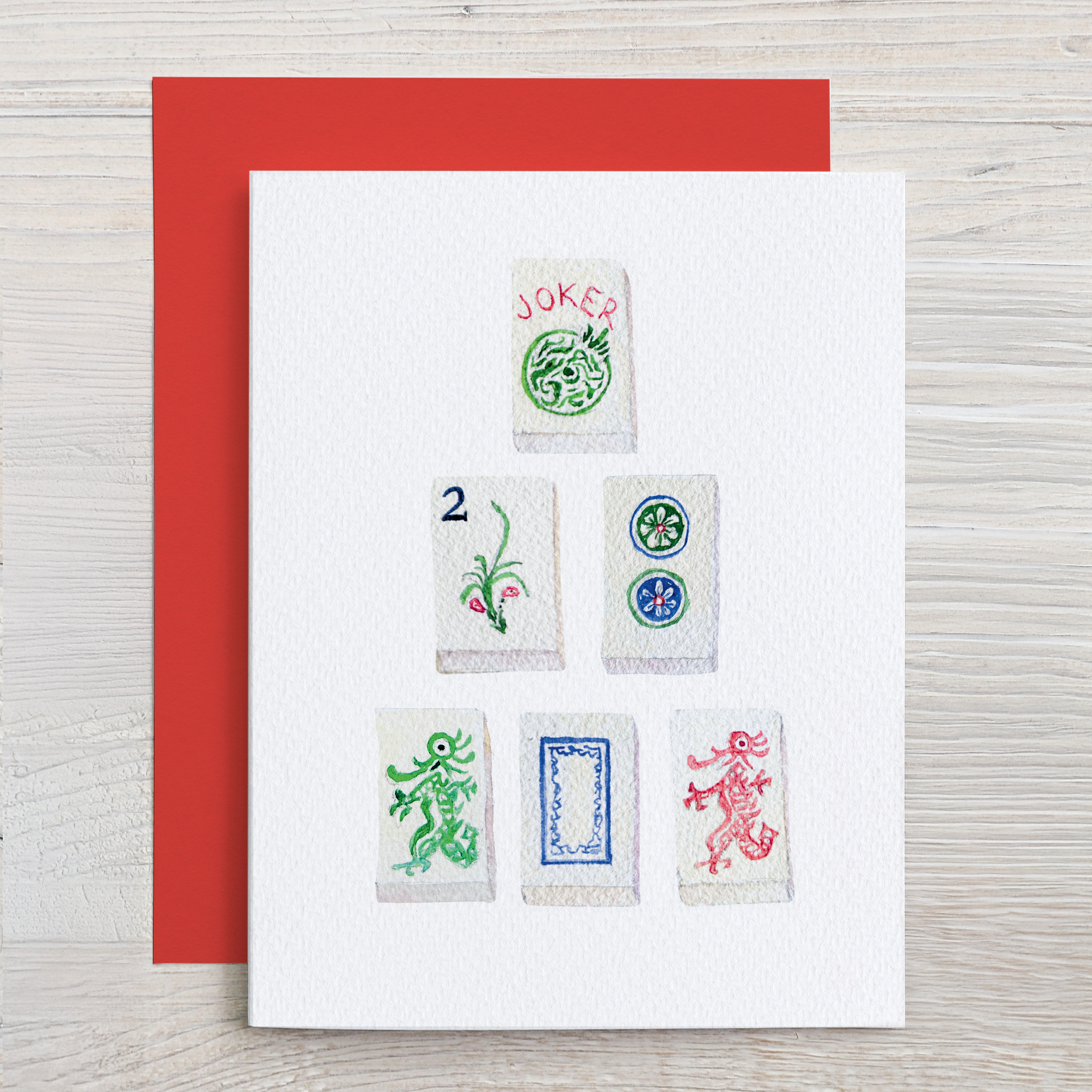 Waterline Studio - Wholesale Stationery/Notecard Set - Assorted Mahjong Watercolor Note Card Set3