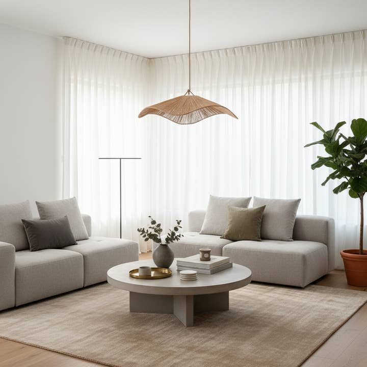 High crafty – wholesale Chandelier/hanging light – Ombeline Raffia Pendant Light – Handwoven Natural Ceiling La2