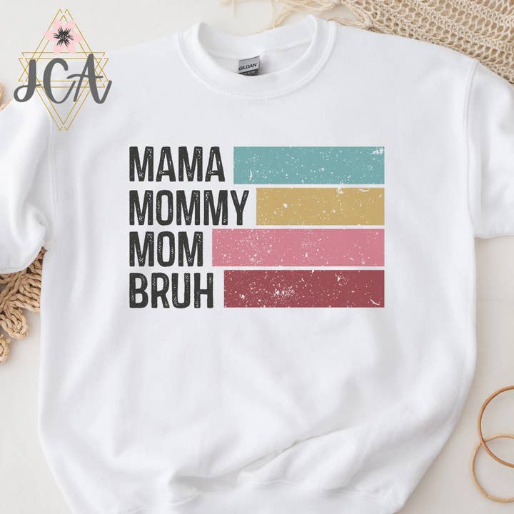 Jocelyn's Comfy Apparel - Wholesale Screen Printed T-Shirt - Women's - Mama Mommy Mom Bruh Shirt, Bleached Mama Shirt5