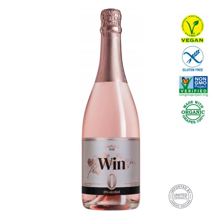 Win Rosé Sparkling Organic De-Alcoholised Wine 75cl 0% ABV for wholesale by United Drinks