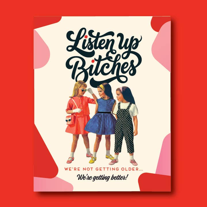 LISTEN UP BITCHE RED ! birthday card V2 for wholesale by offensivedelightful