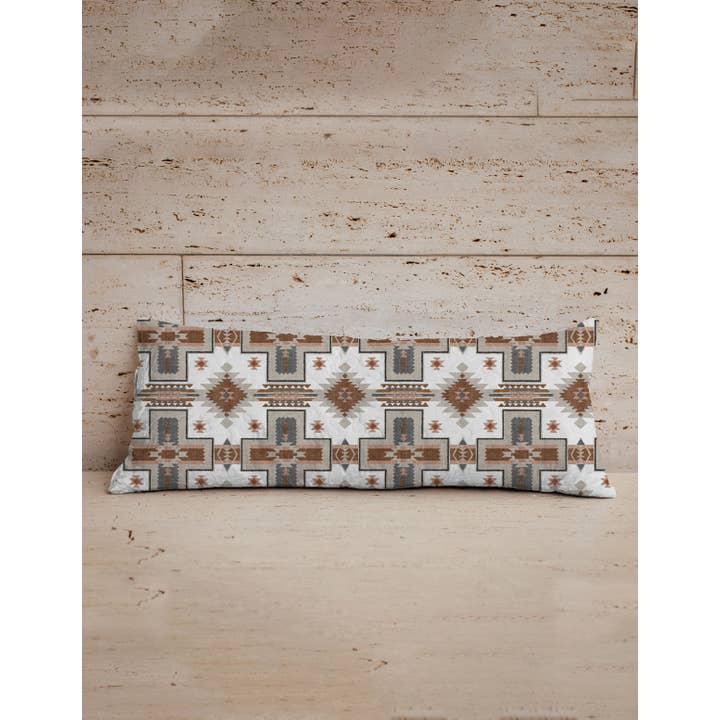 Rhodes Neutral Quilted Oblong 14" x33" Pillow for wholesale by Ida Mae Home