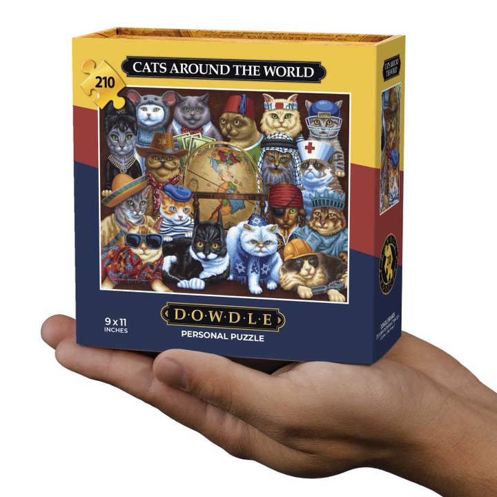 Boardwalk Puzzle Company - Wholesale Puzzle - Adult - Cats Around the World - Personal Puzzle - 210 Piece