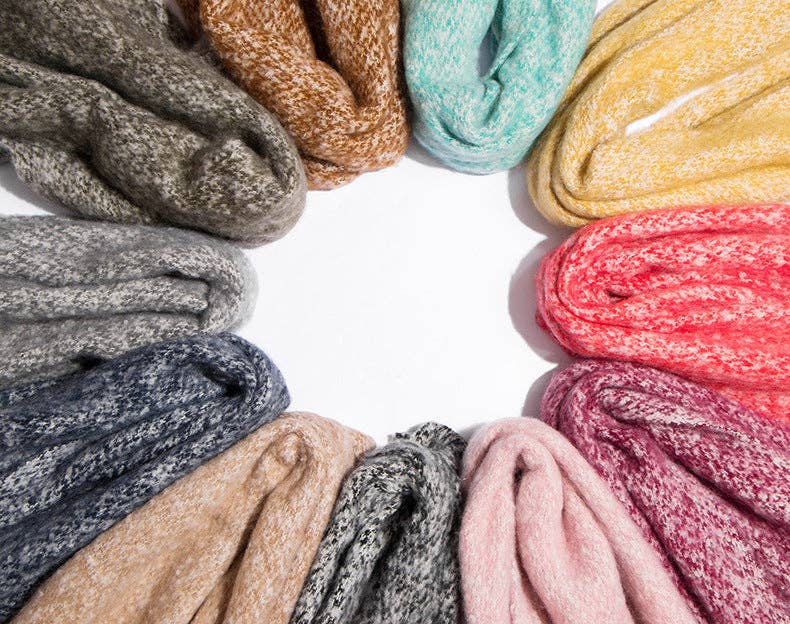 Dipped Shop - Wholesale Scarf - Women's - Solid Color Simple Tessel Scrves DPKS12208