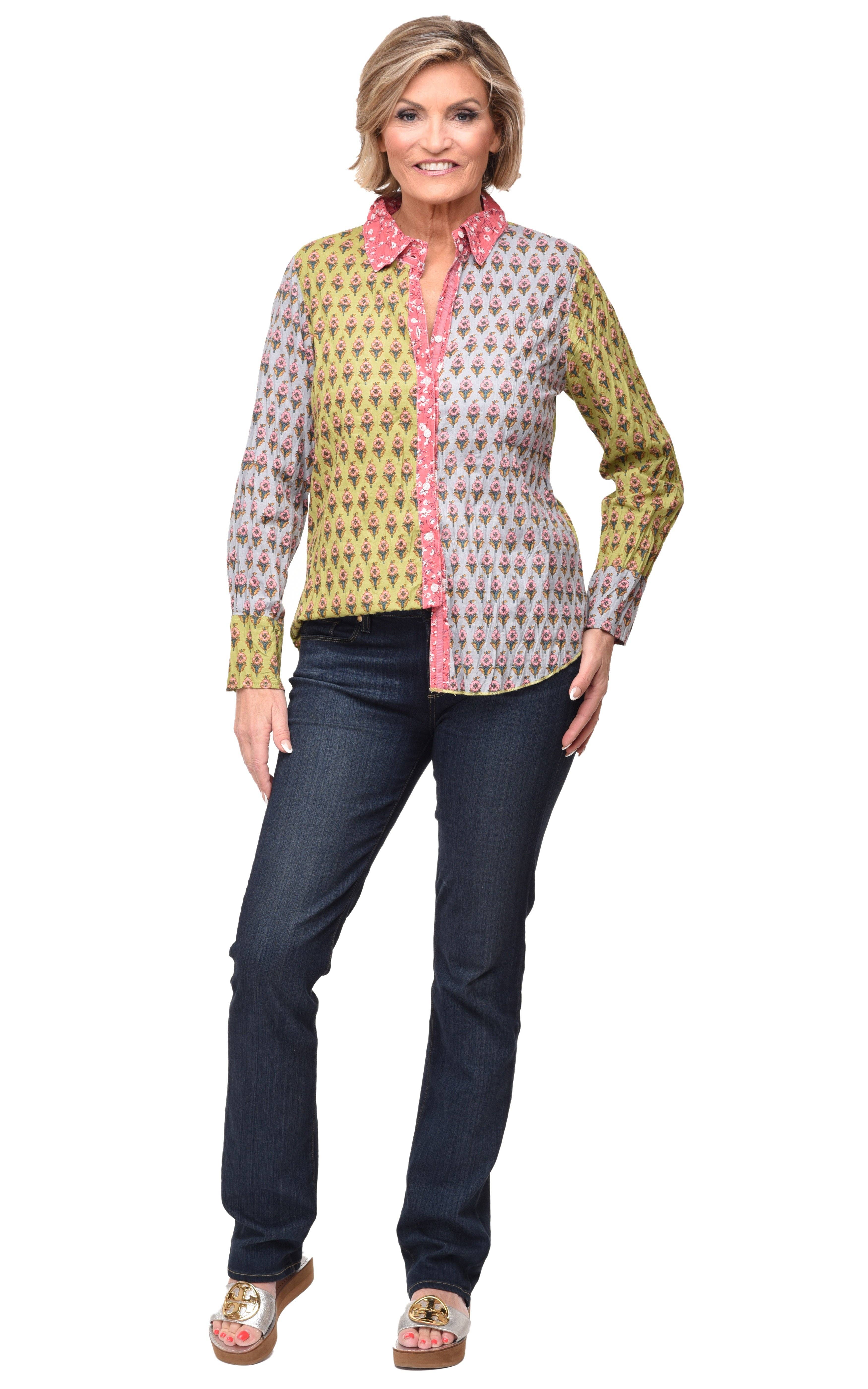 Tulip Clothing - Wholesale Button Down Shirt - Women's - CV1087 Gretchen Button Down in Giving Tree*0