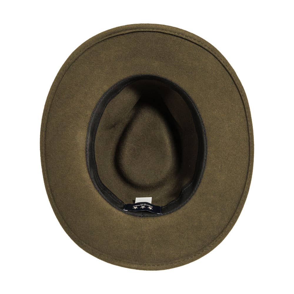 American Hat Makers - Wholesale Fedora - Unisex - Crushable Wool Felt Outback Hat - Style Pathfinder24