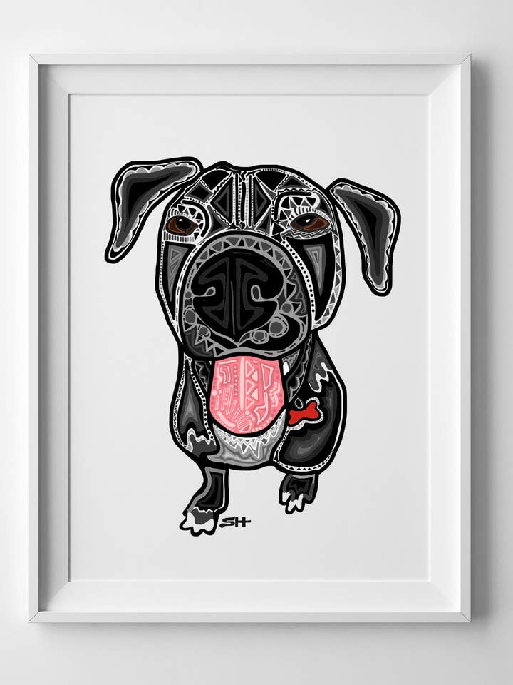 Impressão Cão Preto por Sarah Hiers Design por atacado de Sarah Hiers Design