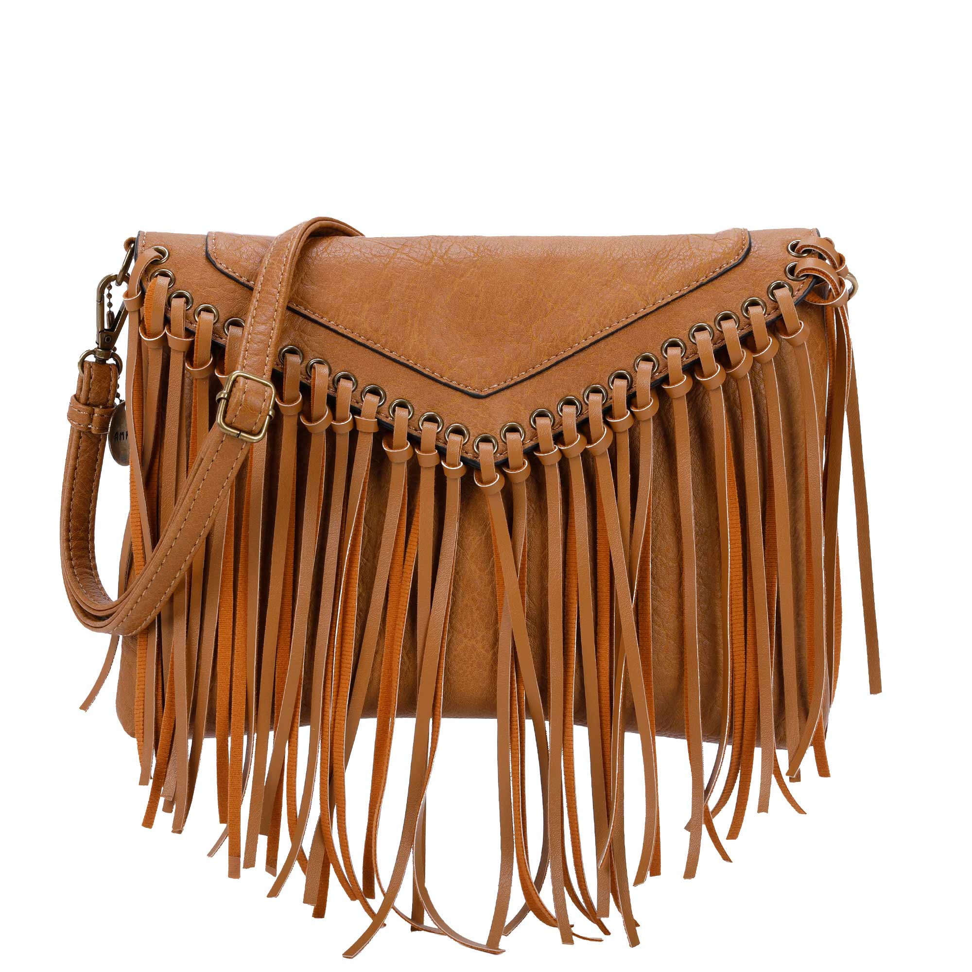 AMPERE CREATIONS - Wholesale Crossbody Bag - Women's - Dallas Classic Vegan Leather Western Fringe Crossbody Bag13