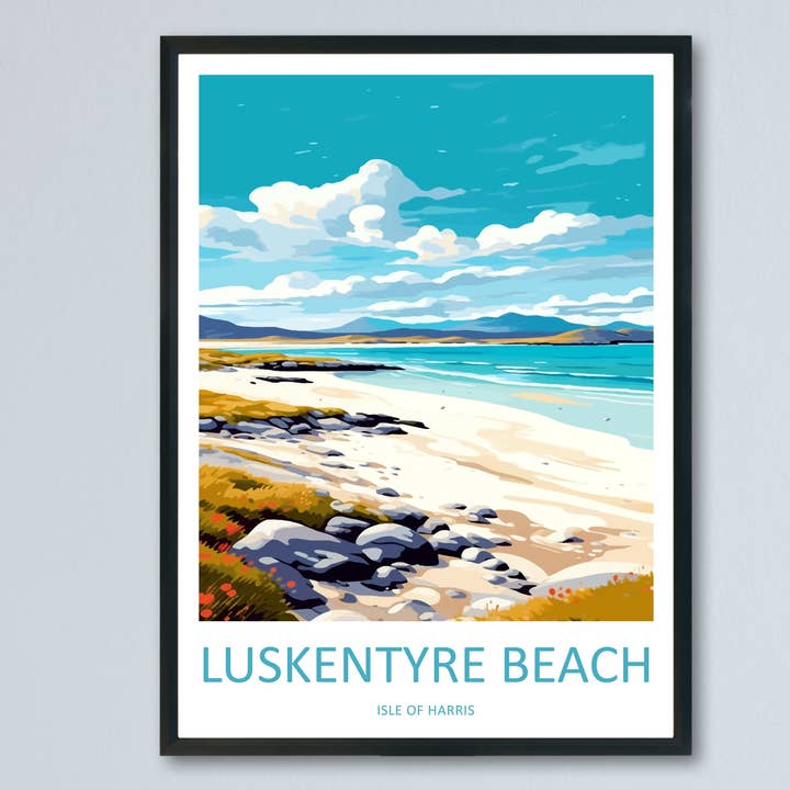 Luskentrye Strand Skotland Rejseplakat for engroshandel hos TravelzonaArt