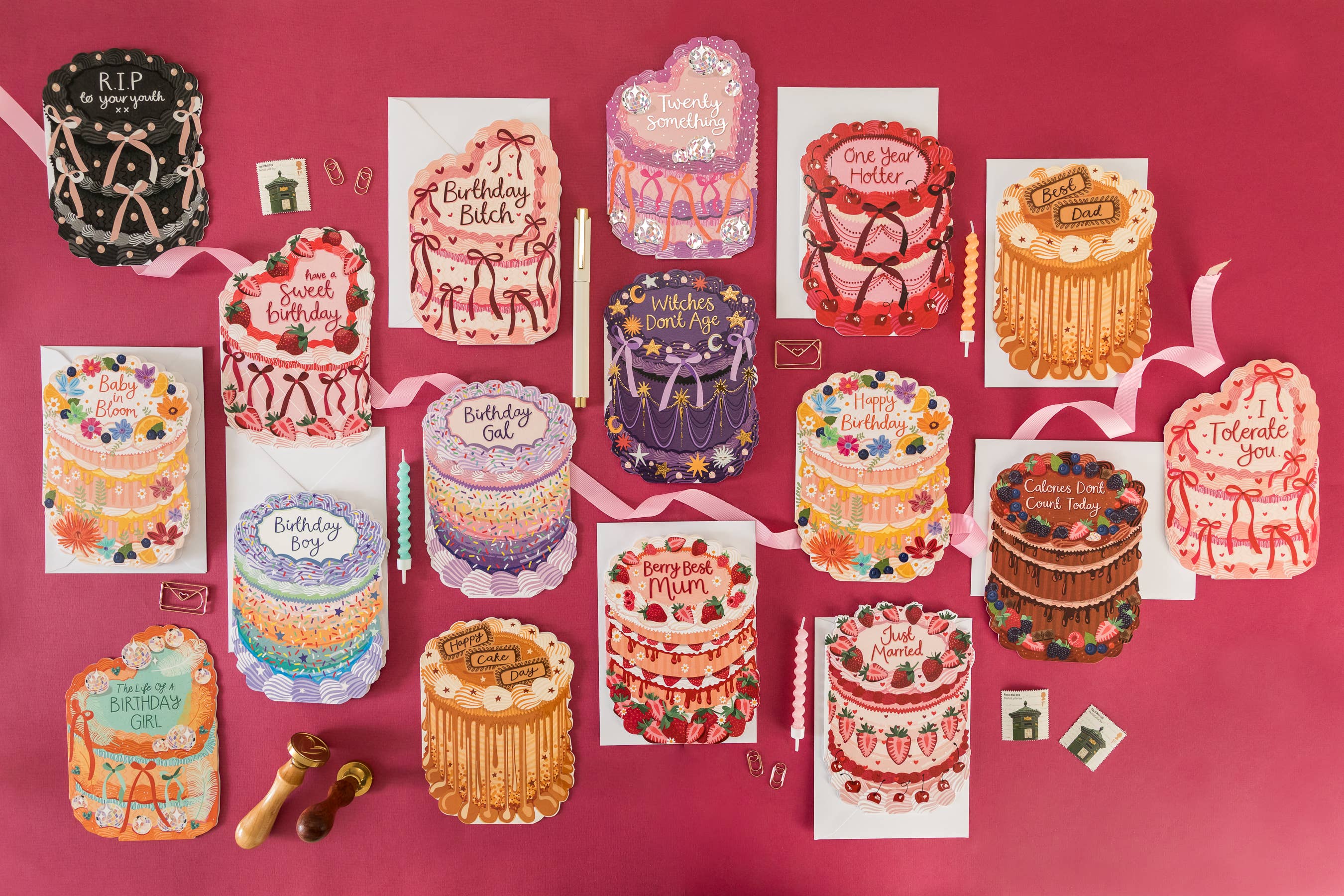 Two For Joy Illustration - Wholesale Mother's Day Card - Berry Best Mum - Cake Shaped Greeting Card for Mother's Day3