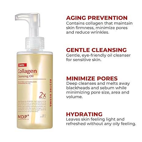 MDP+ RED LACTO COLLAGEN CLEANSING OIL 2.0 6.76 fl.oz, 200ml for wholesale by LADAMER, OSHINCHAE,MEDI-PEEL(MDP+)