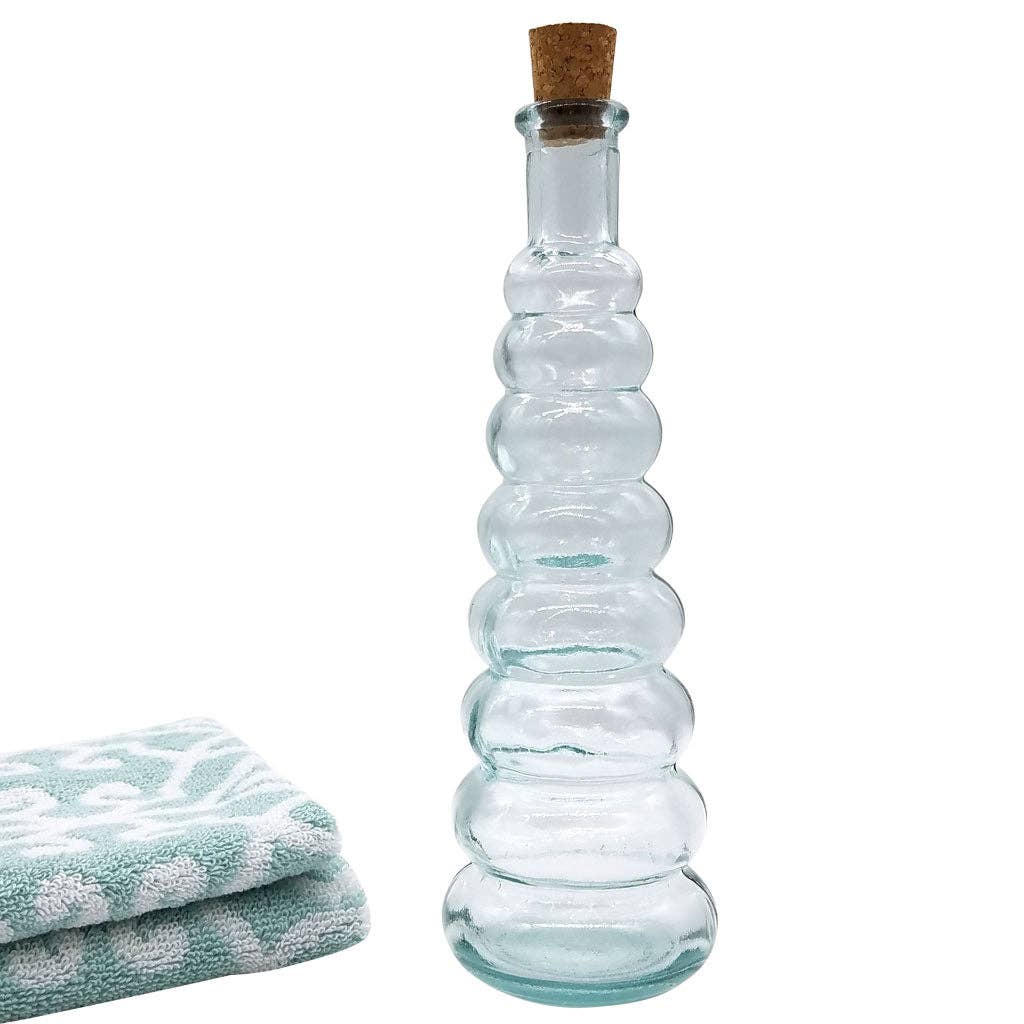 Kitchen Supply Wholesale - Wholesale Oil/Vinegar Dispenser - Green Glass Bottle with Cork, Rings - 10 oz Capacity1