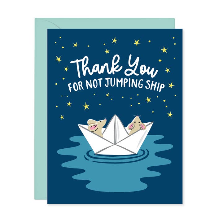 Thank You For Not Jumping Ship - A2 Card for wholesale by Lucy Loves Paper