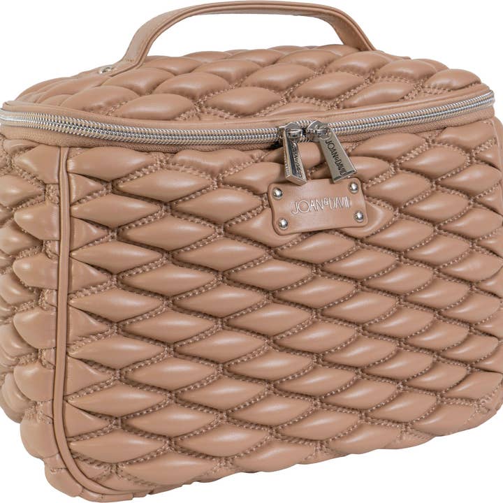 Magid - Wholesale Makeup/Cosmetic Bag - Joan & David Bubble Quilted Top Handle Train Case Cosmetic Bag