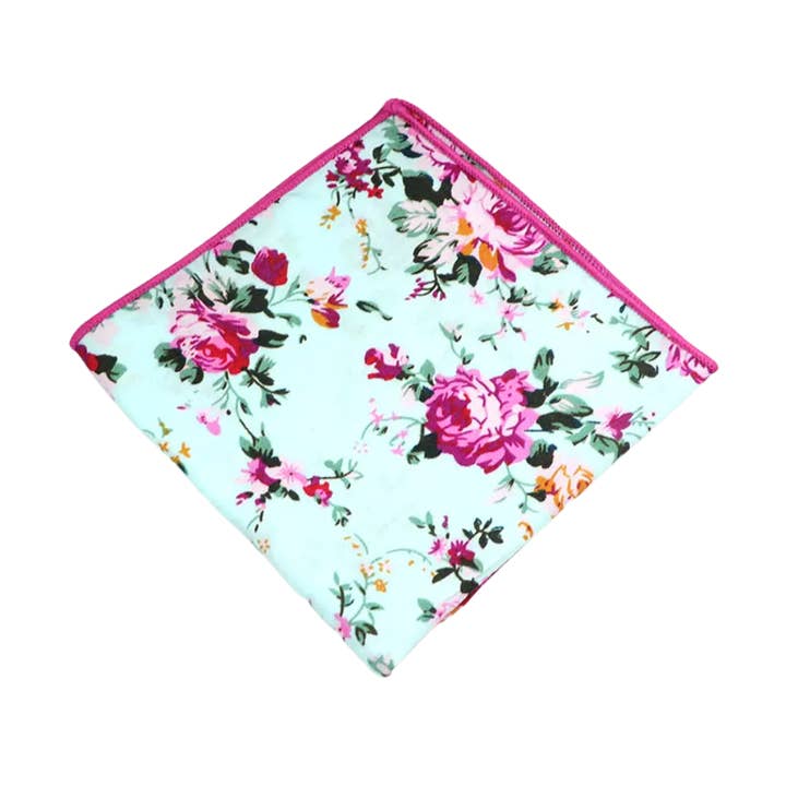 Mesa Blaues Einstecktuch mit Blumenmuster für den Großhandel von Tie Mood