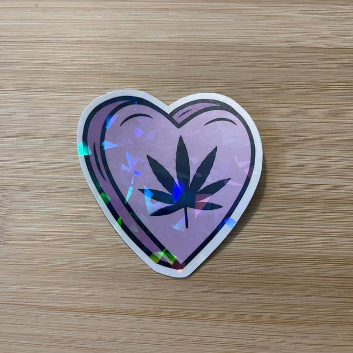 Pegatina de vinilo troquelada Corazón de Hierba Púrpura para venta al por mayor de Prairie Chicken Sticker Shop & Gifts