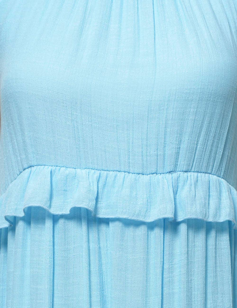 Sweetkama - Vendita all'ingrosso Vestito - Donna - Maxi abito quotidiano da donna con scollo tondo in boemia SKD231193