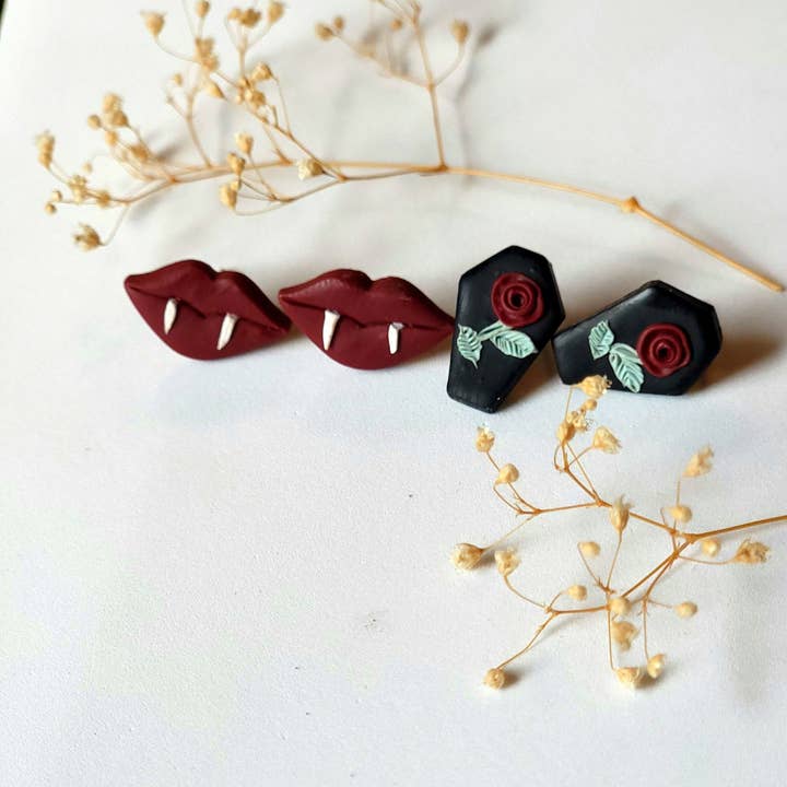 Spooky Halloween Vampire Costume Stud Earring Set, Vampire for wholesale by Foxy Method