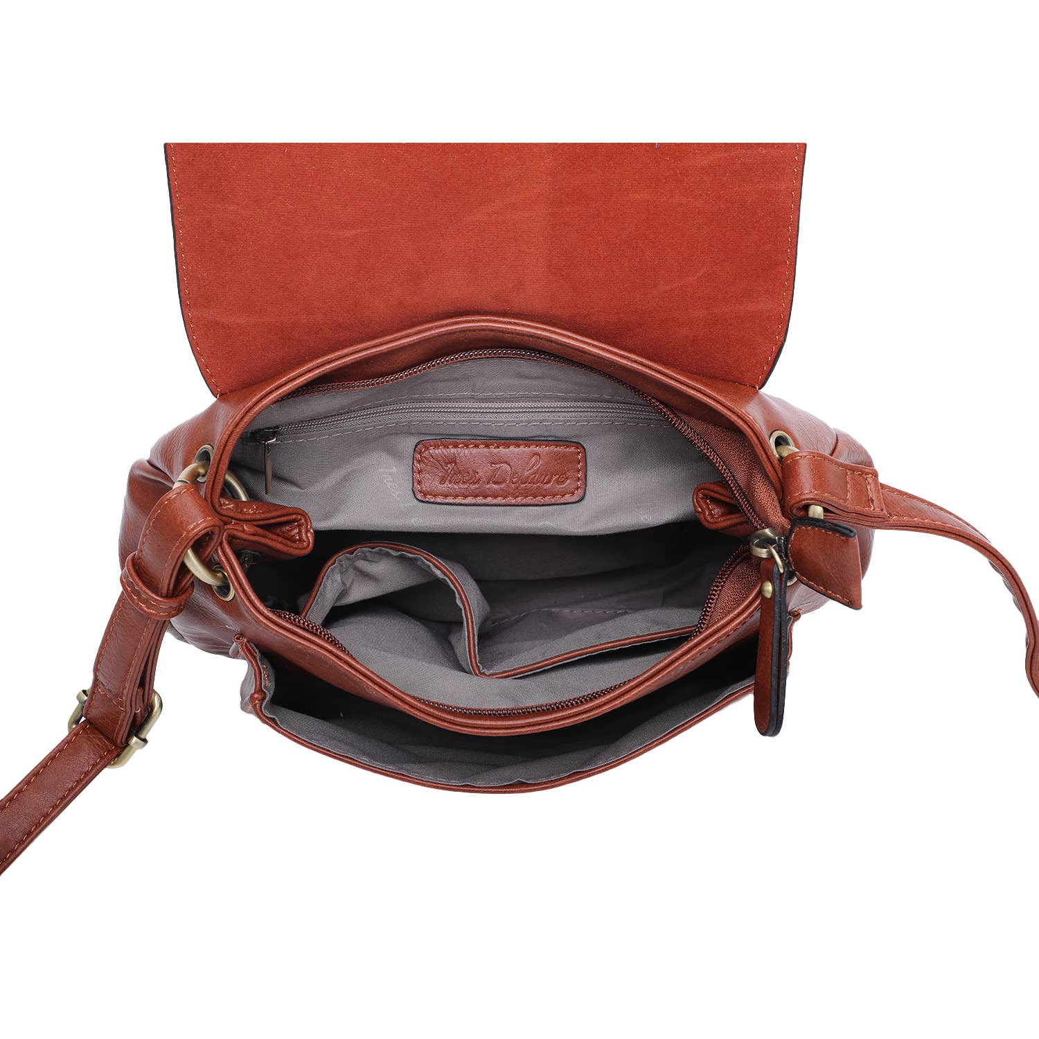 INES DELAURE - Wholesale Shoulder Bag - Women's - Compartmentalized satchel, satchel shape, medium size19