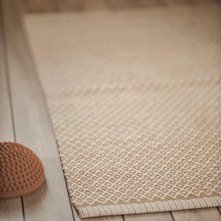 Aspegren Denmark - Vente Tapis - Tapis mustard rhombe 70 x 130 cm en coton biologique6