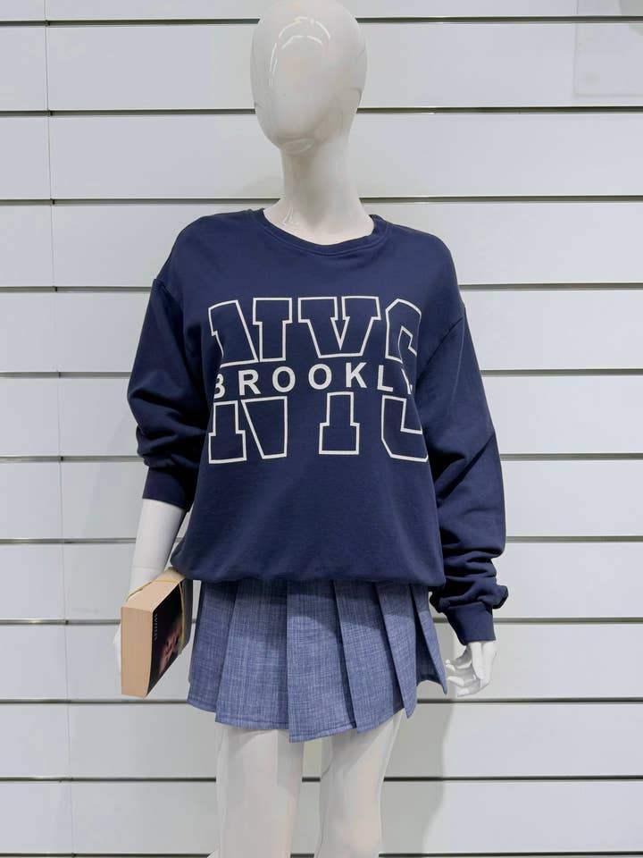 Rundhalsausschnitt Brooklyn Sweatshirt für den Großhandel von Chilli Girl Collection