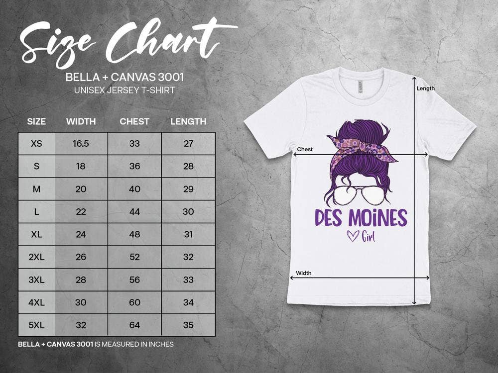 PositiveParty - Wholesale Screen Printed T-Shirt - Women's - Des Moines Girl Shirt, Born In Des Moines Gift1