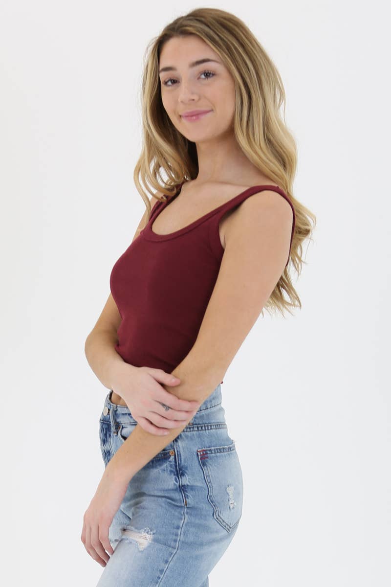 ANGIE – wholesale Tank top – Women′s – X2CA5-ASIS RIB KNIT SCOOP NECK TANK7