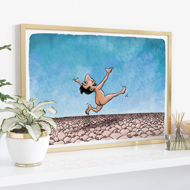 Mænds dekorationsplakat til stueindretning for engroshandel hos le murmure des murs