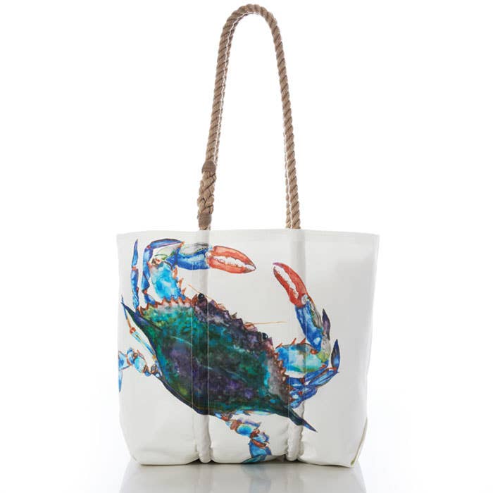 Sac fourre-tout en forme de crabe aquarelle pour la vente par Sea Bags
