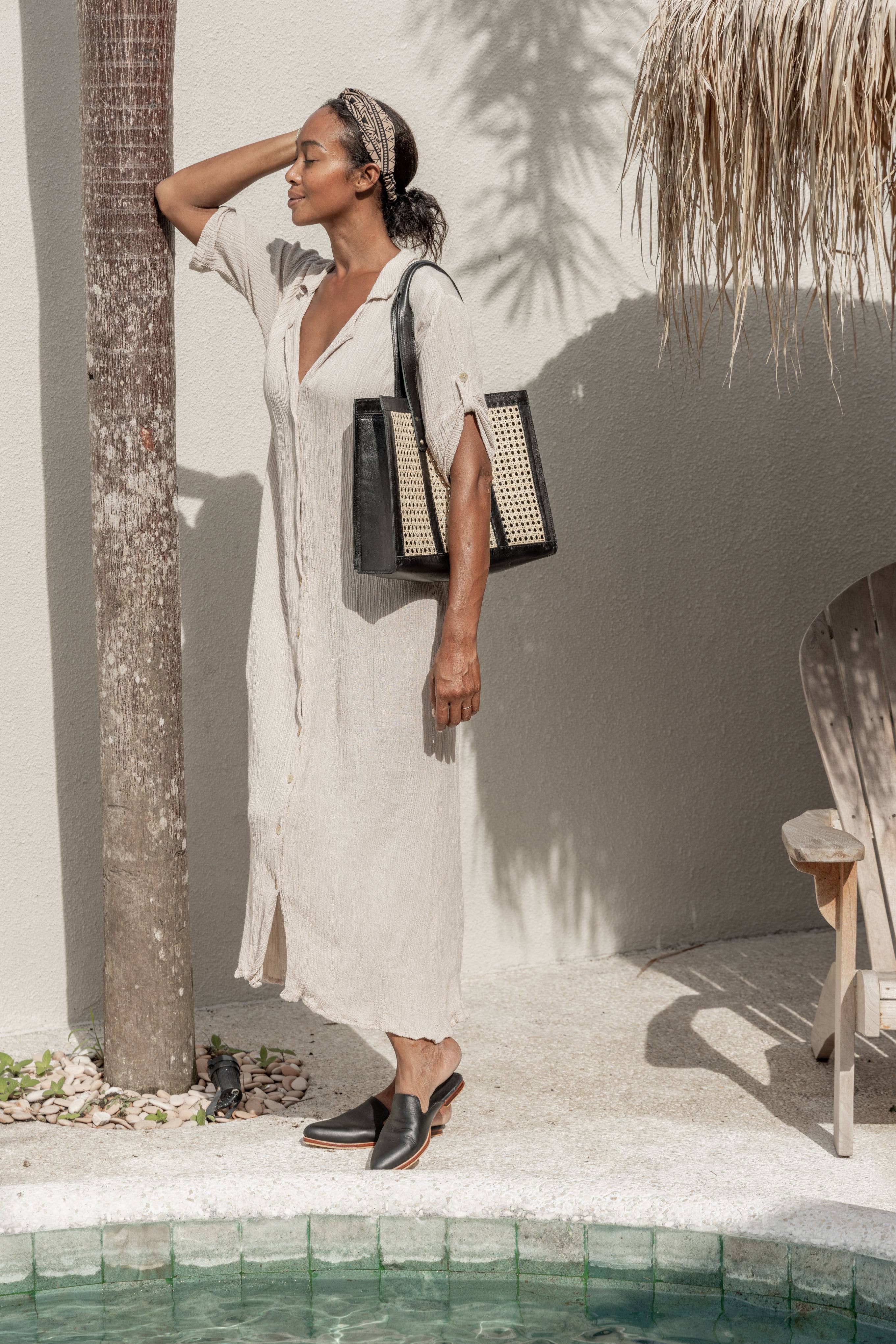 Village Thrive - Wholesale Tote Bag - Women's - Raja Leather and Cane Everyday Bag2