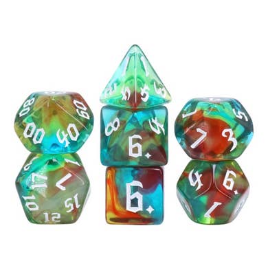 Foam Brain Games - Wholesale Dice - Wind Elves RPG Dice Set