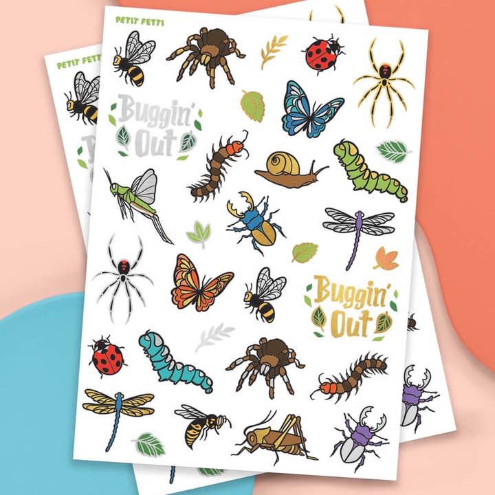 Petit Fetti - Wholesale Temporary Tattoo - Kids - Bugs Foil Kids Temporary Tattoos, Birthday Party, Activity