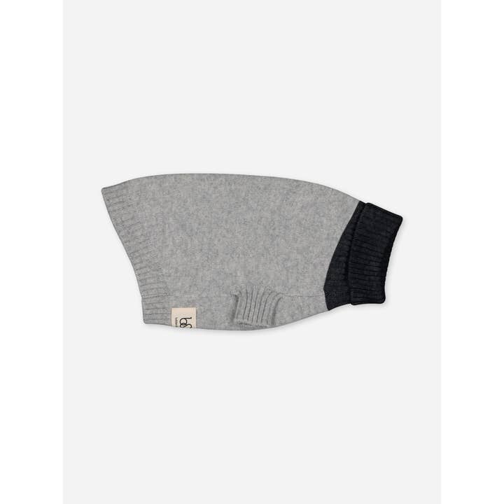 bobbin & tricot - Wholesale Pet Sweater - Dog - DOG CASHMERE SWEATER COLORBLOCK GREY