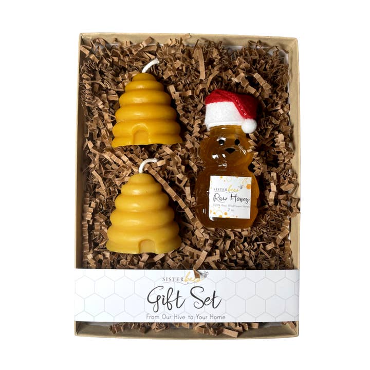 Juego de regalo de mini velas Skep y oso festivo para venta al por mayor de Sister Bees LLC