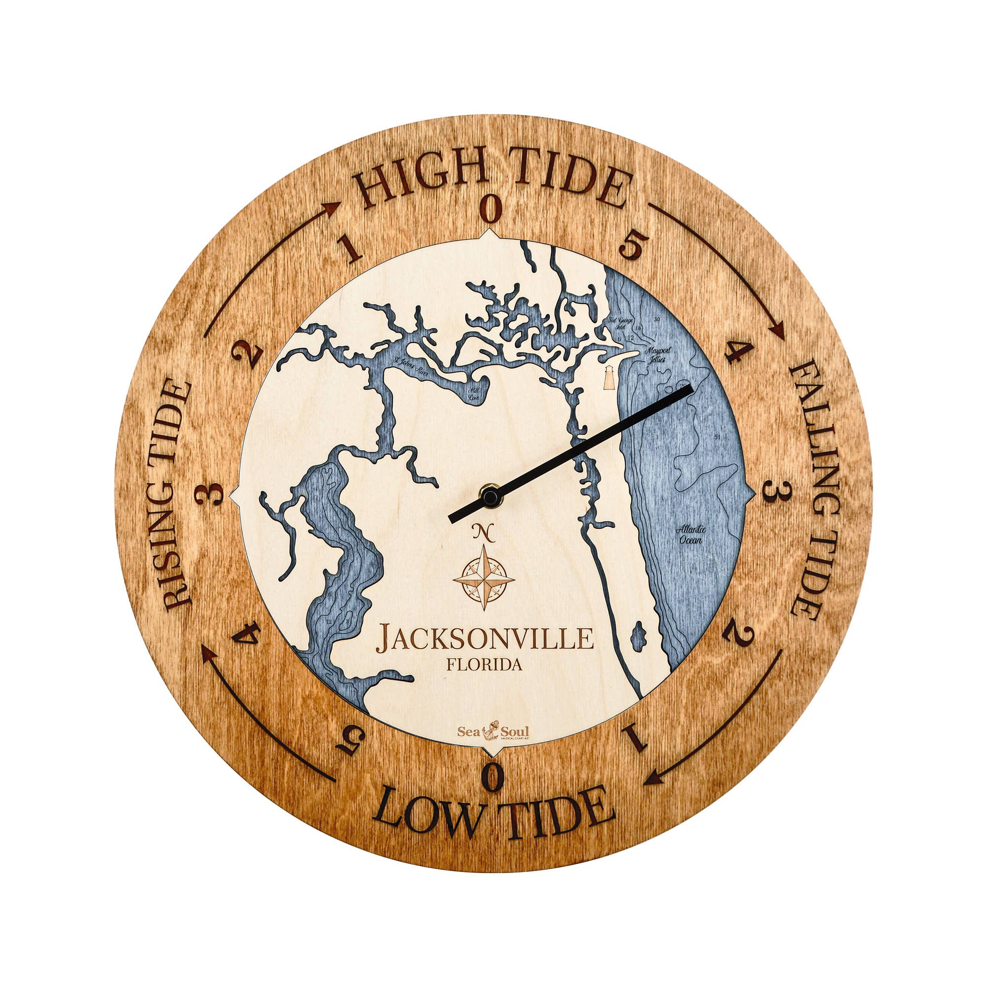 Sea & Soul Nautical Chart Art - Wholesale Wall Clock - Florida East Coast Nautical Chart Tide Clock-Many Locations92