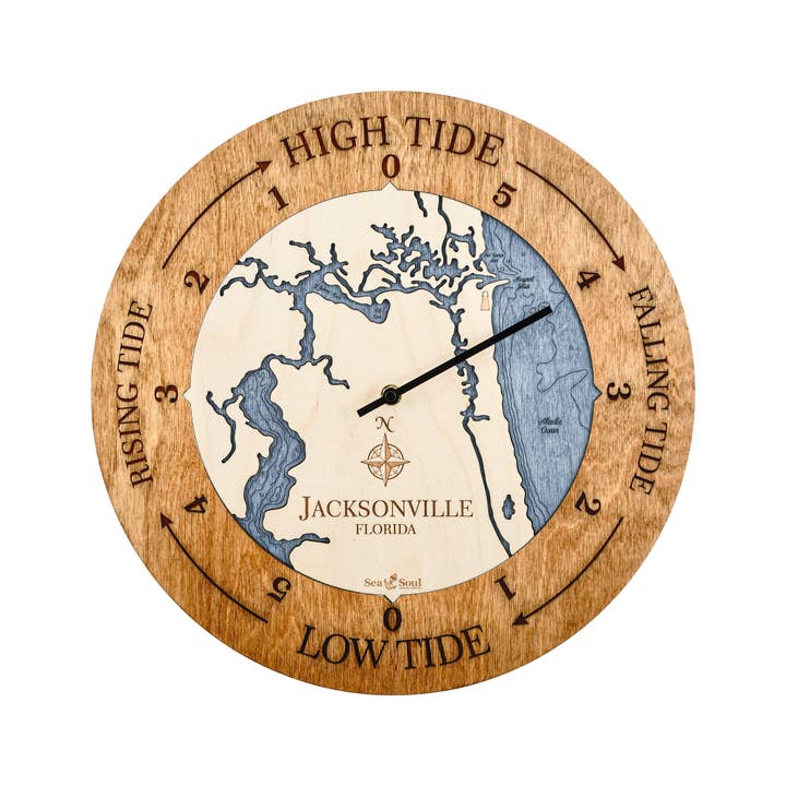 Sea & Soul Nautical Chart Art - Wholesale Wall Clock - Florida East Coast Nautical Chart Tide Clock-Many Locations92