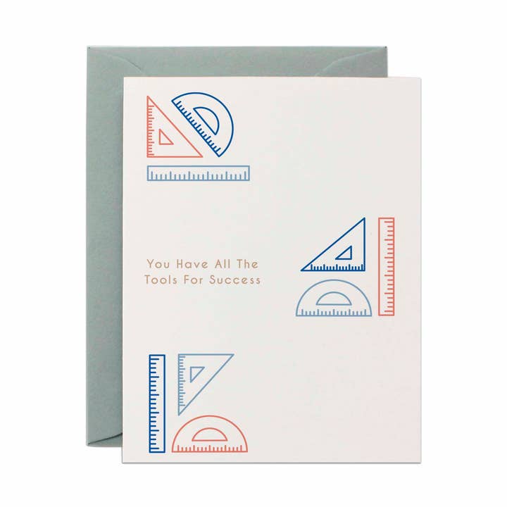 Graduation Card | Tools For Success | Rulers Illustration for wholesale by Line & Kind Paper Co.