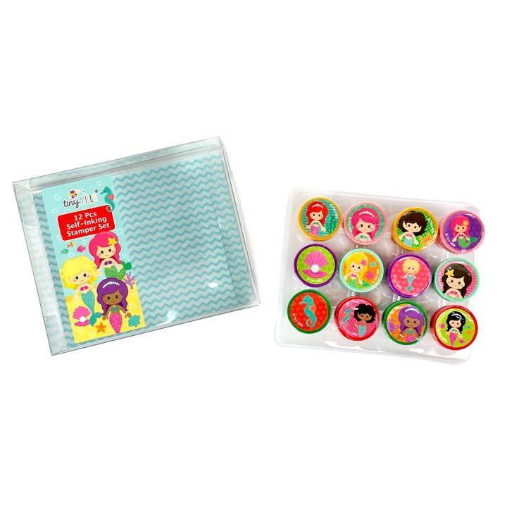 Tiny Mills - Vendita all'ingrosso Timbro in gomma/decorativo - Bambini e neonati - Kit di timbri a forma di sirena per bambini