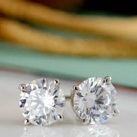 Unisex Highend Quality 14kt White Gold Genuine 1.5 Ct Round för wholesale av FASHIONISTAAA