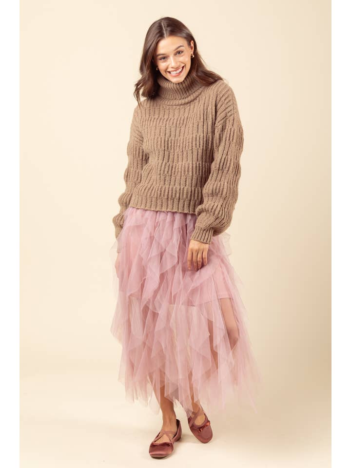 VERY J - Wholesale Rok - Dames - VERY J Barbie gelaagde tule midi-rok met waterval en elastische taille4