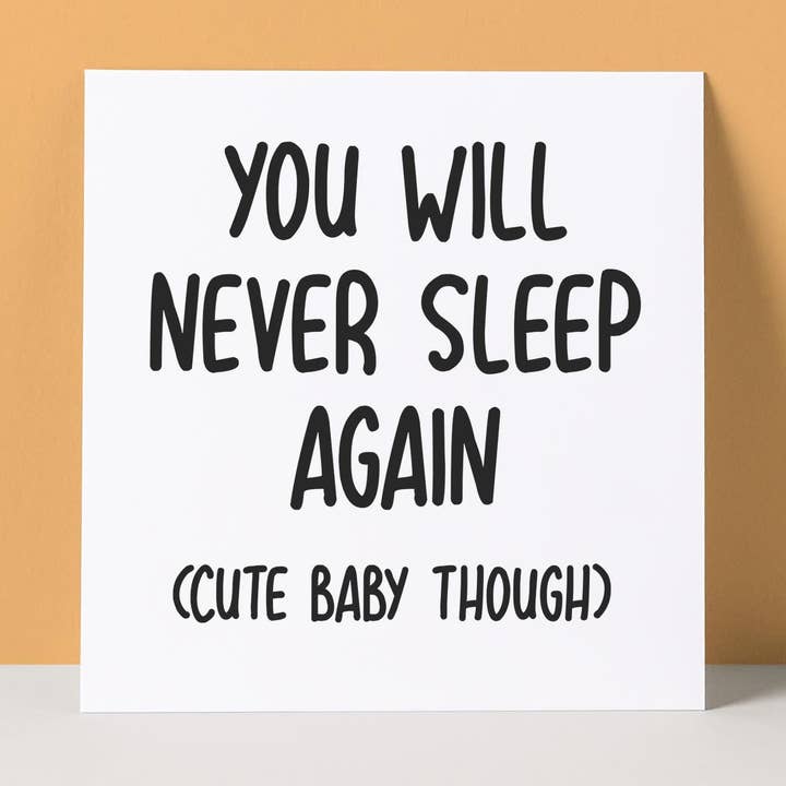 NUNCA DUERMAS OTRA VEZ - TARJETA PARA BEBÉ NUEVO para venta al por mayor de Pack a Punch Designs