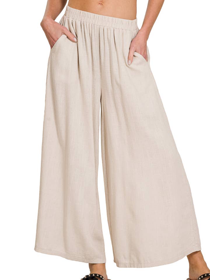 42POPS - Wholesale Pants - Women's - `.Woven Pleated Wide Leg Pants1