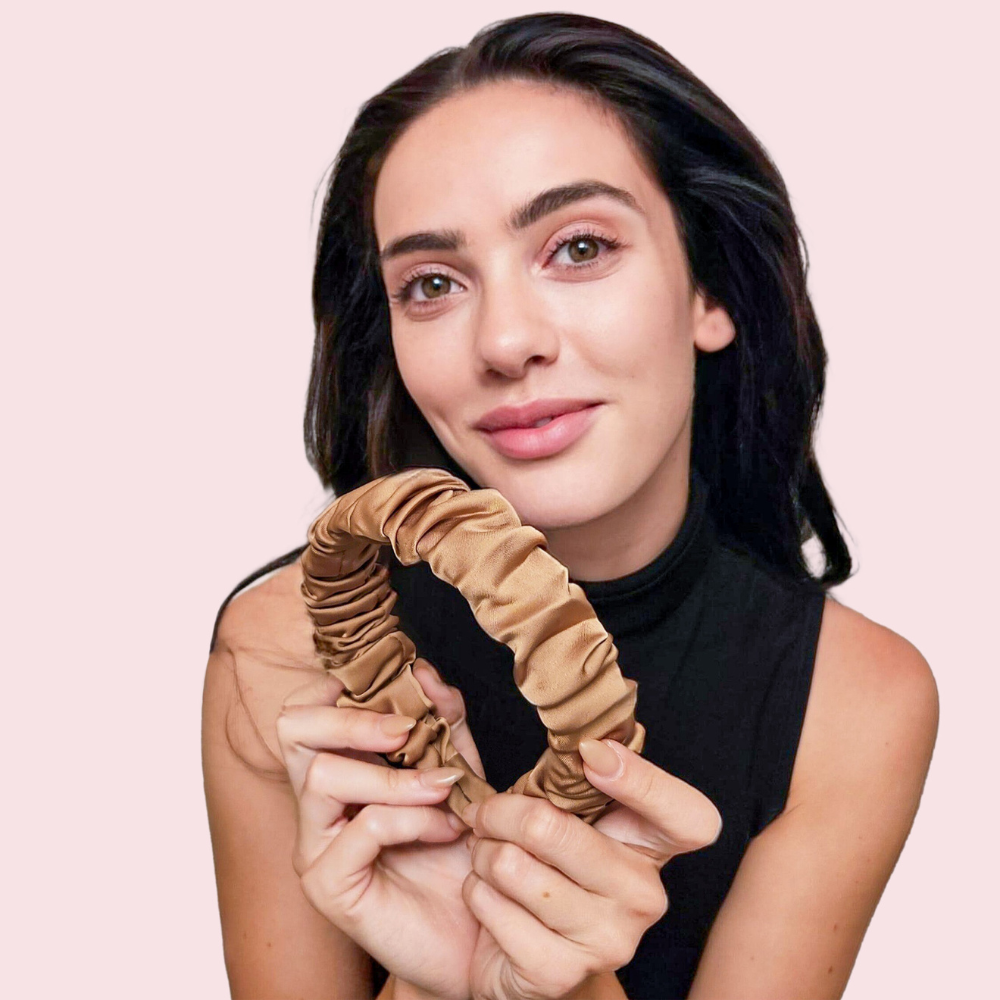 GRACE & COMPANY - Vente Bandeau – femme - Bandeau en satin froncé Gemma - Prune7