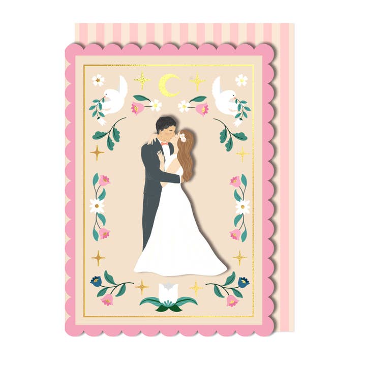 Carte de vœux de mariage faite à la main pour jeunes mariés pour la vente par Tache