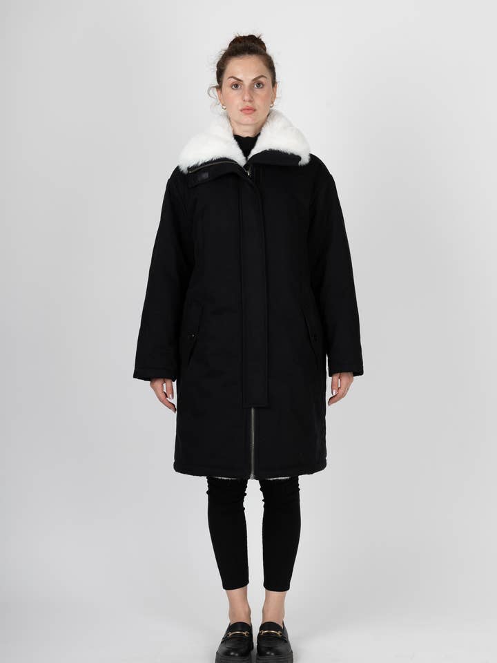 KZELL PARIS - Wholesale Parka - Women's - LONG PARKA WITH CONTRASTING FAUX FUR INTERIOR AND COLLAR13