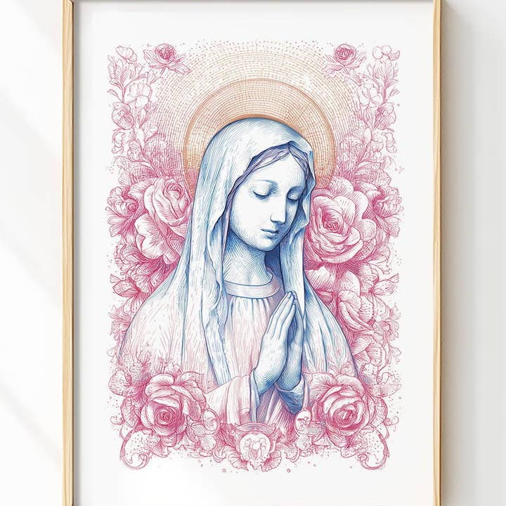 Holy Virgin Mary - Christian Poster and other Purchase Wholesale prodotti enologici. Free Returns & Net 60 Terms on Faire trending on Faire.